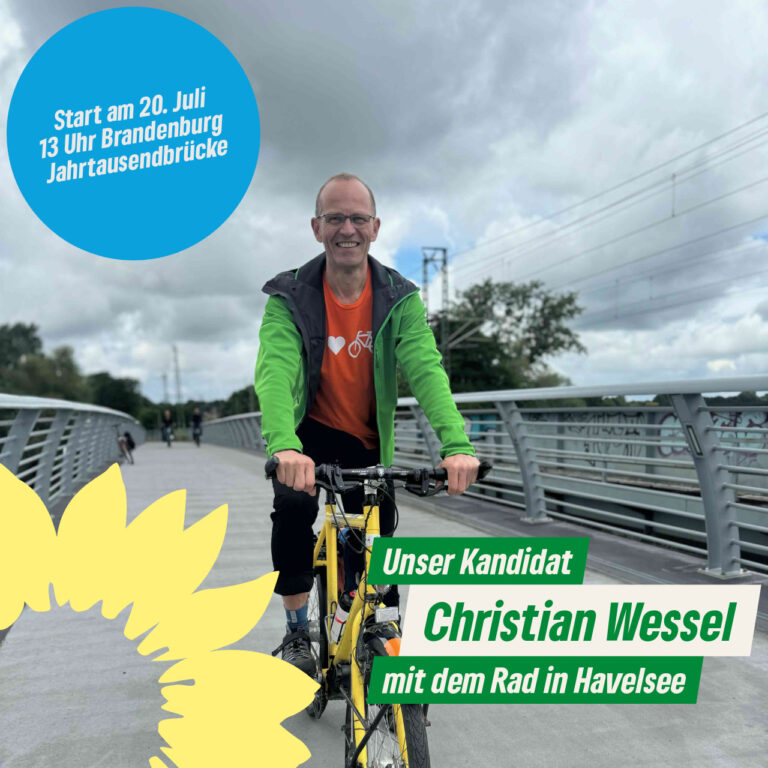 Unser Kandidat Christian Wessel auf Tour – mit dem Rad in Havelsee.